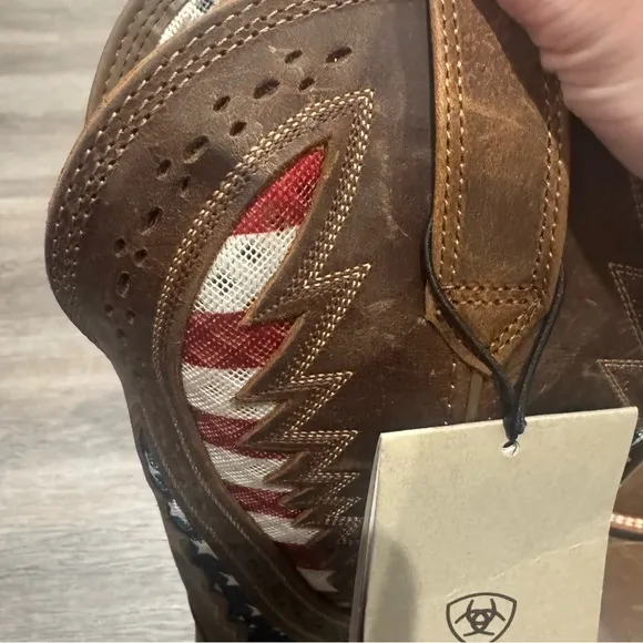 Ariat QuickDraw VentTEK Distressed Brown Leather Americana Cowboy Western Boots