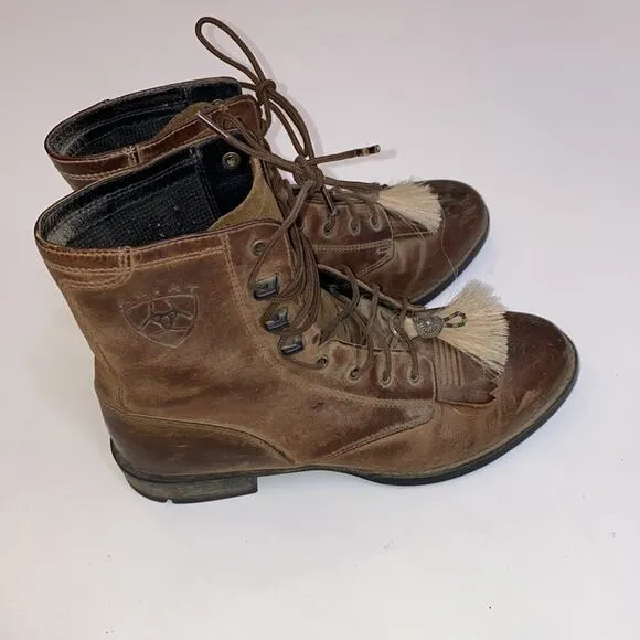 Ariat Women’s ATS Advanced Torque Stabilizer Brown Leather Lace Boots Size 6.5B
