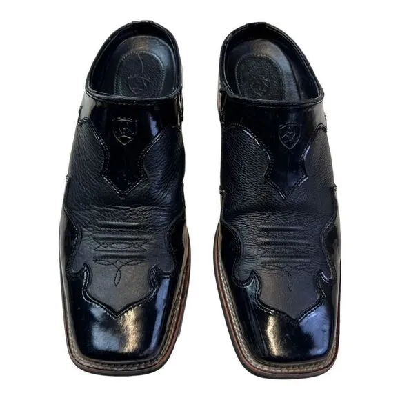 Ariat Women's Leather Slip-On Mule Bootie Square Toe Shoes Black Size 9B