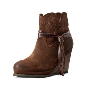 Ariat Women’s Memphis Suede Wedge Western Bootie Cowgirl boots Tassel Size 7