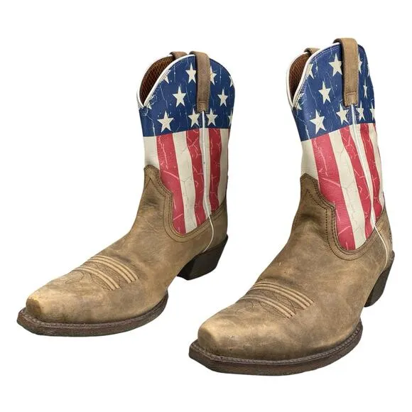 Ariat Women’s Old Glory Brown Leather Snip Toe Cowgirl Boot Size US 8.5