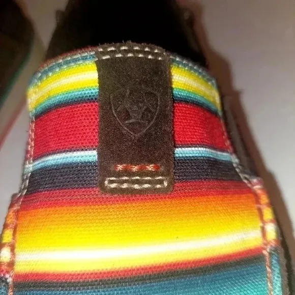 Ariat Womens Serape Cruiser Loafer Shoes Brown Suede Slip On Stripe Aztec 9 B