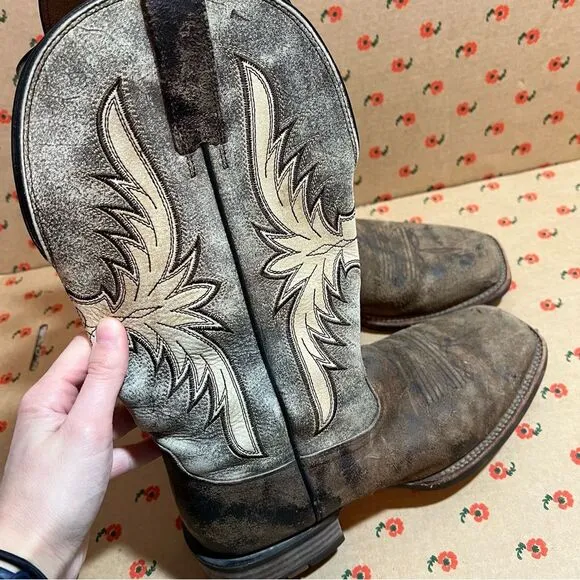 Ariat Men's Crosswire Worn Graphite Square Toe Boots Size 8D