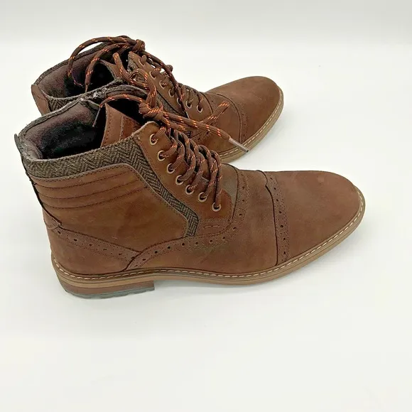 Arkbird Brown Leather Oxfords Ankle Boots w/Zipper FZN2019806 Men Size 11