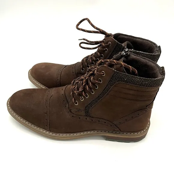 Arkbird Brown Leather Oxfords Ankle Boots w/Zipper FZN2019806 Men Size 11