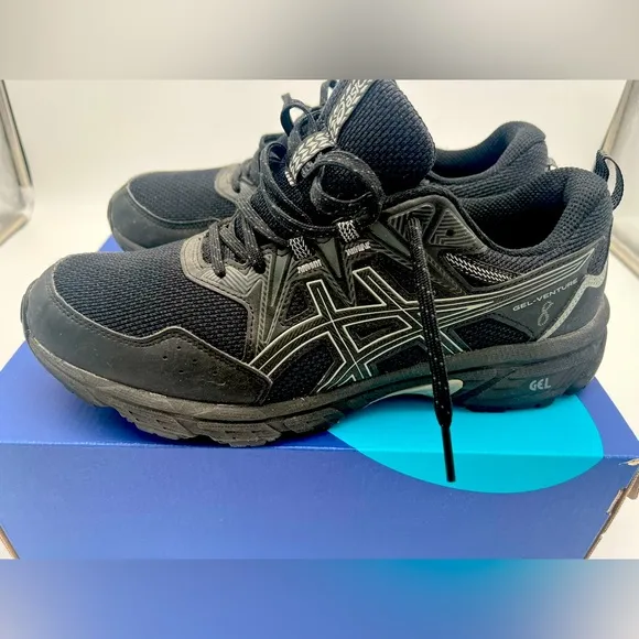 ASICS Gel-Venture 7 Men’s Trail Running Shoes Size 8.5 Black Sheet Rock Hiking