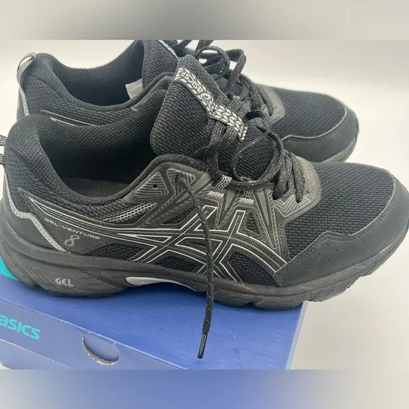 ASICS Gel-Venture 7 Men’s Trail Running Shoes Size 8.5 Black Sheet Rock Hiking