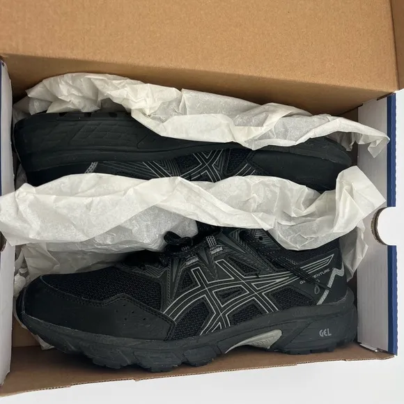 ASICS Gel-Venture 7 Men’s Trail Running Shoes Size 8.5 Black Sheet Rock Hiking