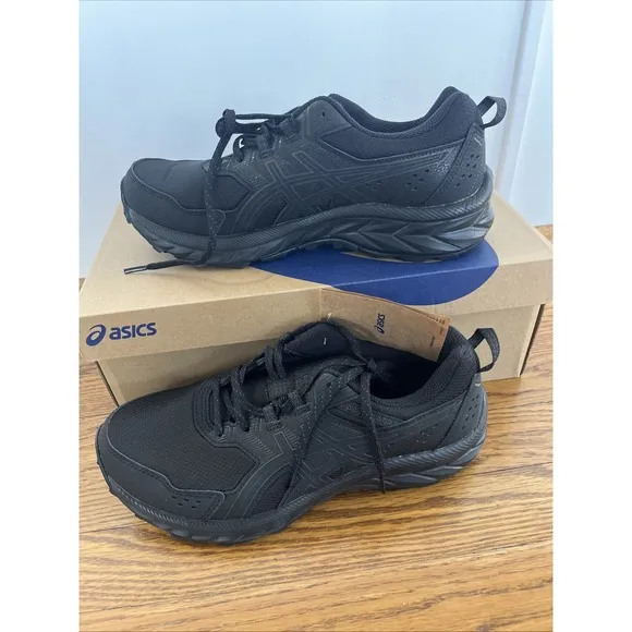 ASICS Gel-Venture 9 Shoes Men Sz 10 Wide (4E) Triple Black Running Hiking