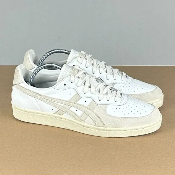 Asics Onitsuka Tiger GSM Leather Athletic Shoes Mens 7 White Beige Low Top