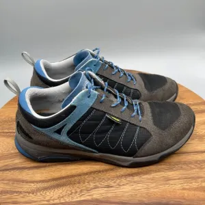 Asolo Hiking Shoes Mens Size 9 Low Gray Blue Outdoor Goretex Vibram Hiking