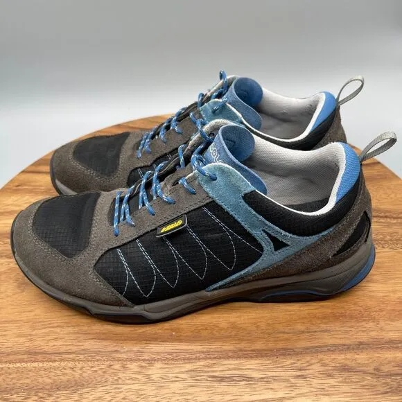 Asolo Hiking Shoes Mens Size 9 Low Gray Blue Outdoor Goretex Vibram Hiking