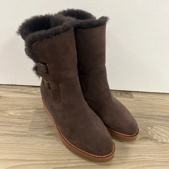 Australia Luxe Collective Bushmill Shearling Lined Boots Brown Womens 7 NWOB