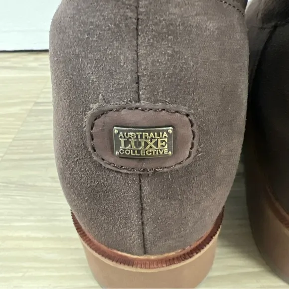 Australia Luxe Collective Bushmill Shearling Lined Boots Brown Womens 7 NWOB