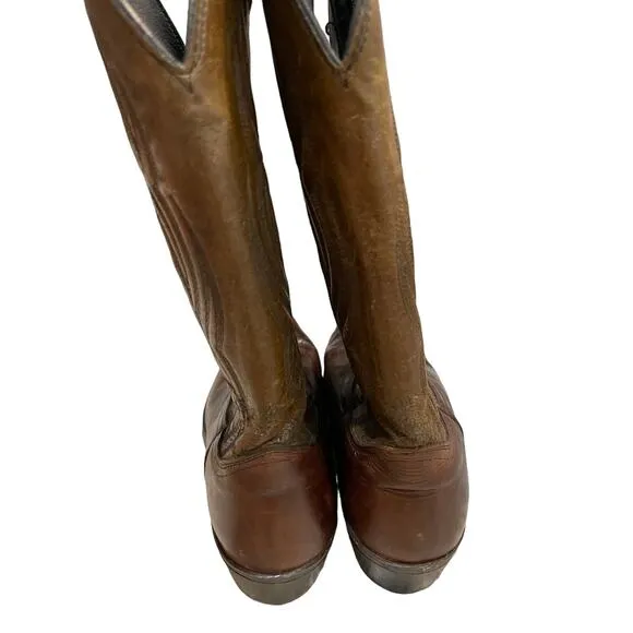 Avonite Western Boots Men 8 Women 9.5 Brown Hypalon  Oiled Leather Cowboy Rodeo