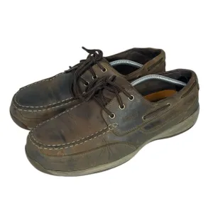 B1 Mens ROCKPORT Works Sailing Club Leather Steel Toe Boat Shoes 14