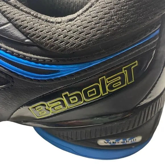 Babolat Vibrakill Men's Sz 11 Blue Black Green Michelin Non Marking Tennis Shoes
