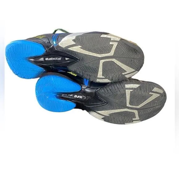 Babolat Vibrakill Men's Sz 11 Blue Black Green Michelin Non Marking Tennis Shoes