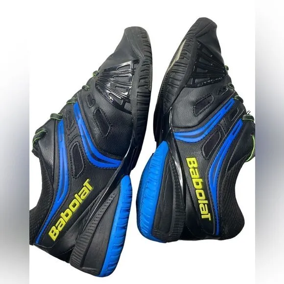 Babolat Vibrakill Men's Sz 11 Blue Black Green Michelin Non Marking Tennis Shoes