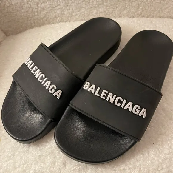 Balenciaga Black Pool Slides