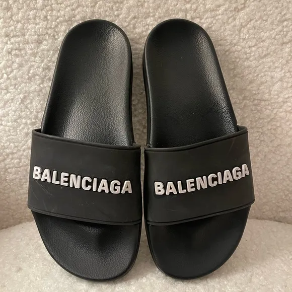 Balenciaga Black Pool Slides