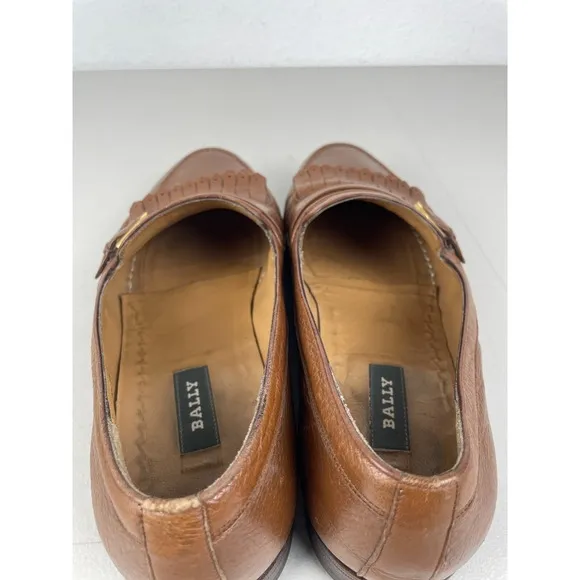 Bally Shoes Mens 9.5 EEE Brown Arciduca Monk Strap Kiltie Loafers Slip On Fringe