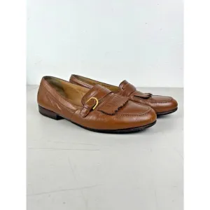 Bally Shoes Mens 9.5 EEE Brown Arciduca Monk Strap Kiltie Loafers Slip On Fringe