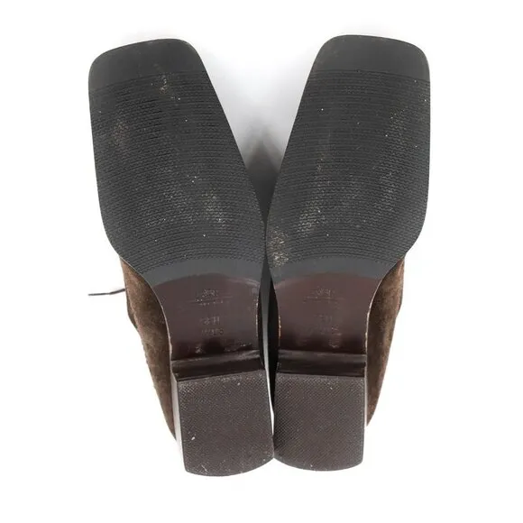 BALLY Valisa Retro 90s Square Toe Dark Brown Suede Lace-up Oxford Shoes