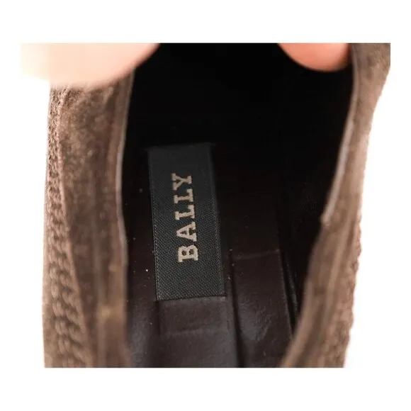 BALLY Valisa Retro 90s Square Toe Dark Brown Suede Lace-up Oxford Shoes