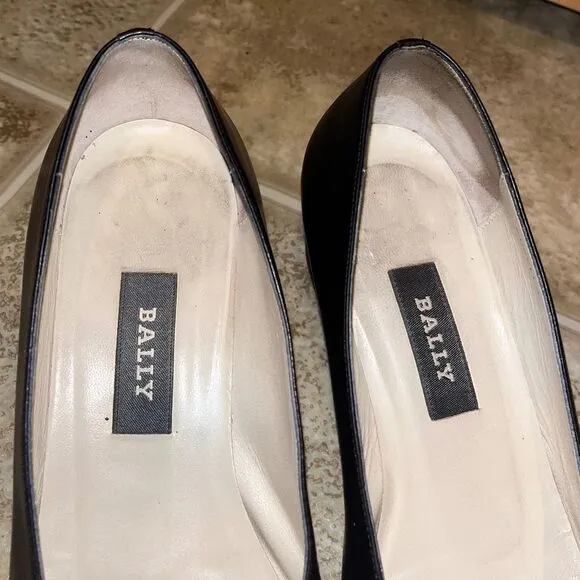 BALLY Women’s Black Leather Made in Italy ANGELLA Pumps Sz-7
