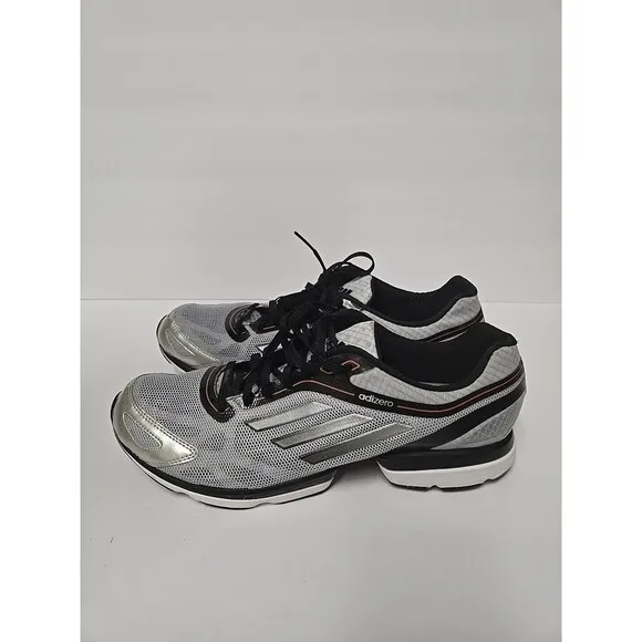 BARELY USED Adidas AdiZero Rush Running Shoes Mens 11 1/2 Silver Black 104860597