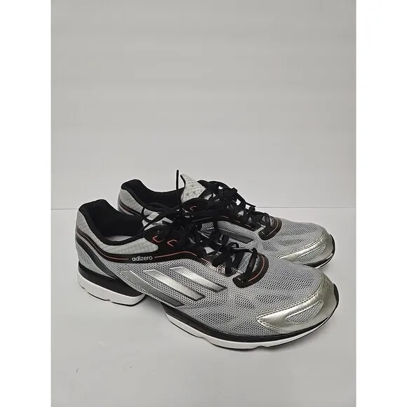BARELY USED Adidas AdiZero Rush Running Shoes Mens 11 1/2 Silver Black 104860597