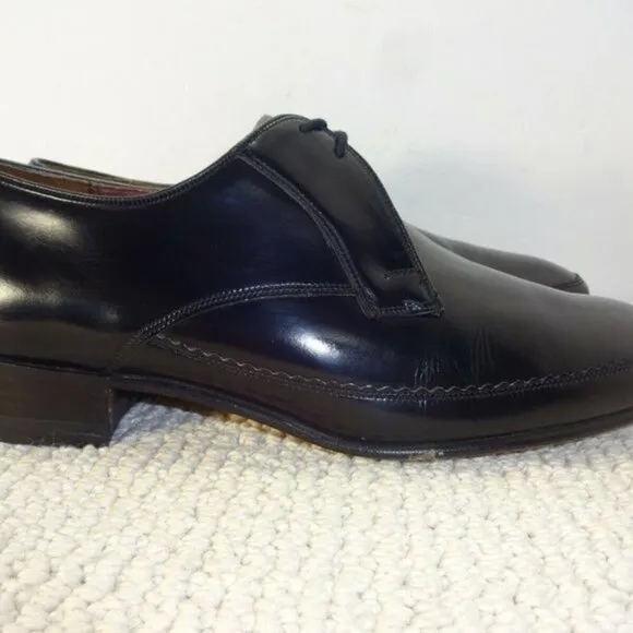 BARKER Novas Mens Size 7.5 US Black Oxford Shoes Made in England Hand Lasted