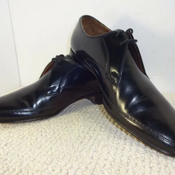 BARKER Novas Mens Size 7.5 US Black Oxford Shoes Made in England Hand Lasted