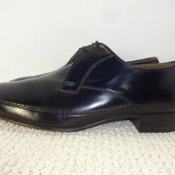 BARKER Novas Mens Size 7.5 US Black Oxford Shoes Made in England Hand Lasted