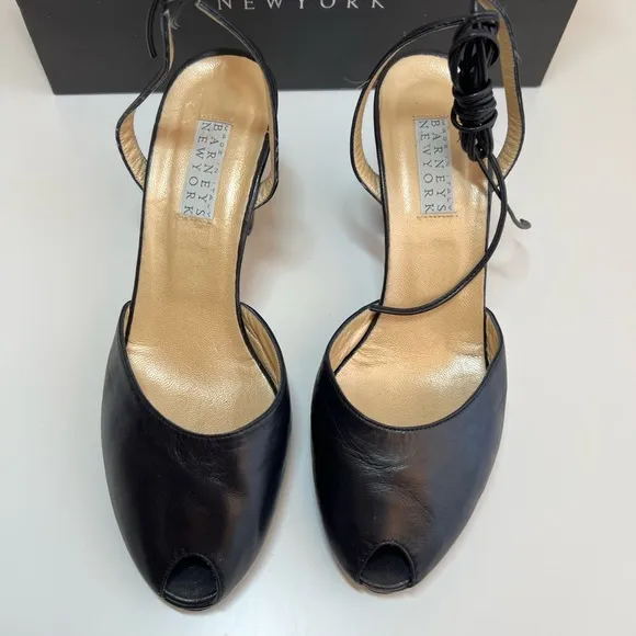 Barneys Newyork Open toe Leather wrap Ankle heel Shoes
