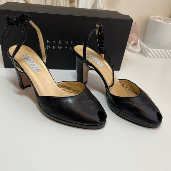 Barneys Newyork Open toe Leather wrap Ankle heel Shoes