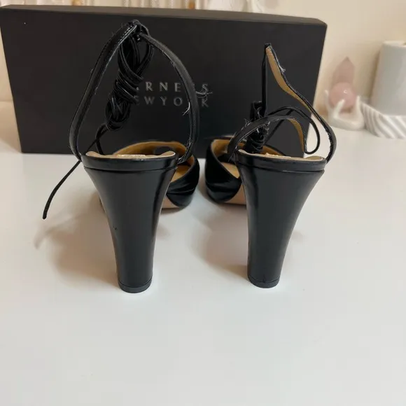 Barneys Newyork Open toe Leather wrap Ankle heel Shoes