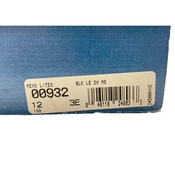 Bates Uniform Footwear Steel Toe Men Size 12M Black Leather 00932 NOS IN BOX