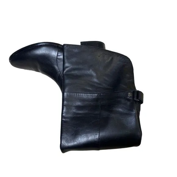 BCBG MAXAZRIA Black Leather Over the knee boots