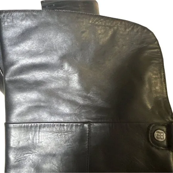 BCBG MAXAZRIA Black Leather Over the knee boots