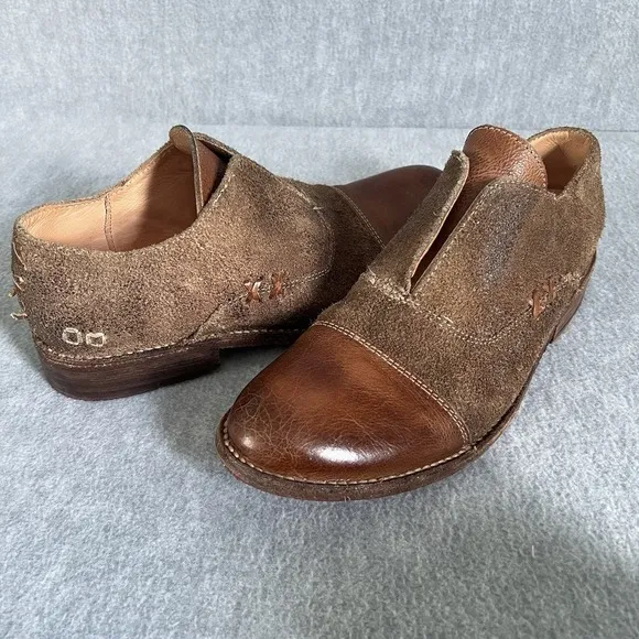 Bed‎ Stu Cobbler 9.5 Womens Leather Suede Slip On Flats Shoes Boots Organic