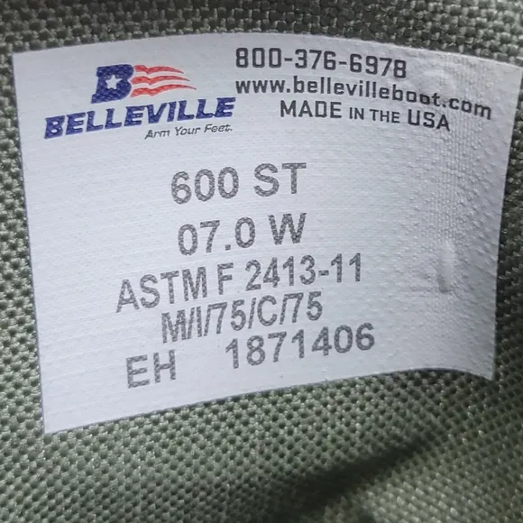Belleville USAF 600 St Hot Weather Steel Toe Combat Boots Men Size 7 Pre-owned