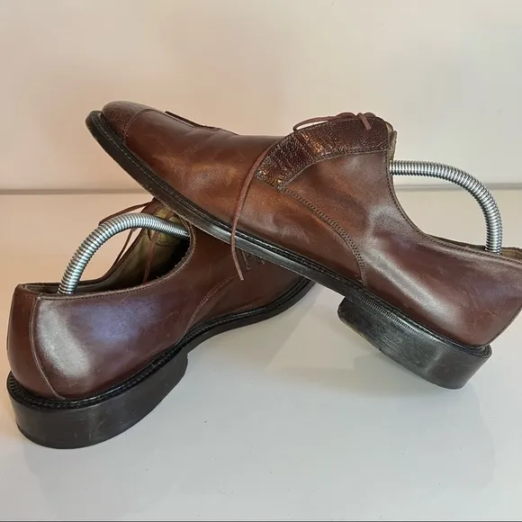 Belvedere Florence Mens Oxford Dress Shoes Brown Leather Cap Toe Lace Up 10M