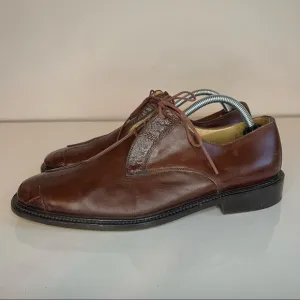 Belvedere Florence Mens Oxford Dress Shoes Brown Leather Cap Toe Lace Up 10M