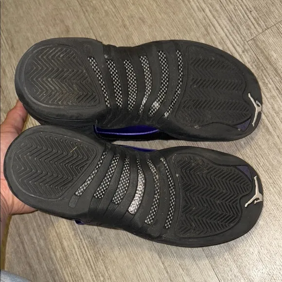 Big Boy Black and Purple Jordan 12s