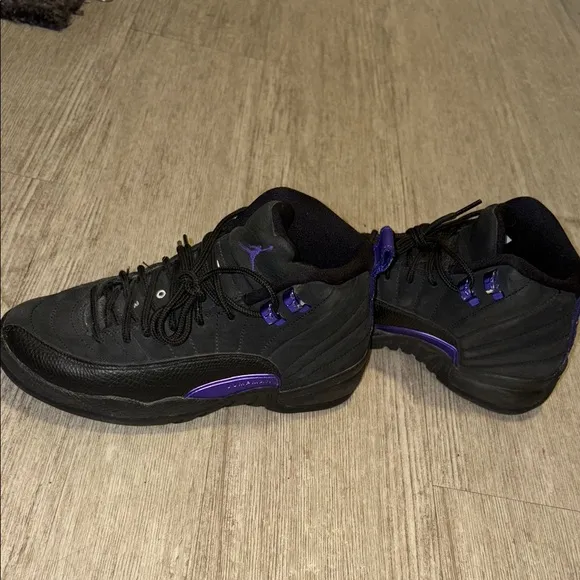 Big Boy Black and Purple Jordan 12s
