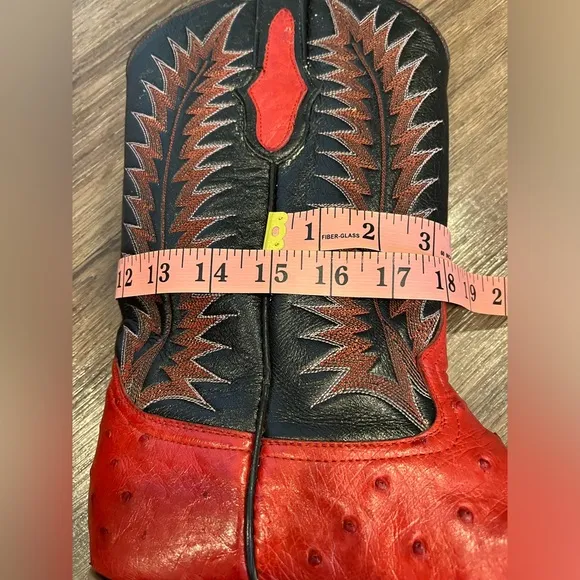 BILBO full Quill Ostrich Leather Men’s Cowboy Boots SZ 9 US/ 8 Mex point…