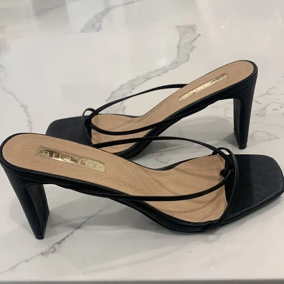 Billini Strappy Mules Shoes Chantel Black. Size 10