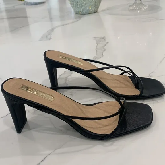 Billini Strappy Mules Shoes Chantel Black. Size 10